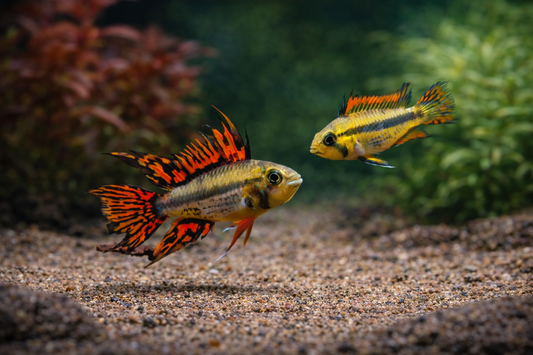 Zuchtpaar: Apistogramma cacatouidis double red / Kakadu Zwergbuntbarsch Double Red