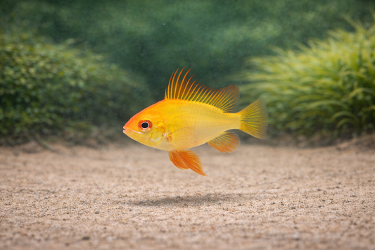 Zuchtpaar: Mikrogeophagus ramirezi gold / Schmetterlingsbuntbarsch `Gold´