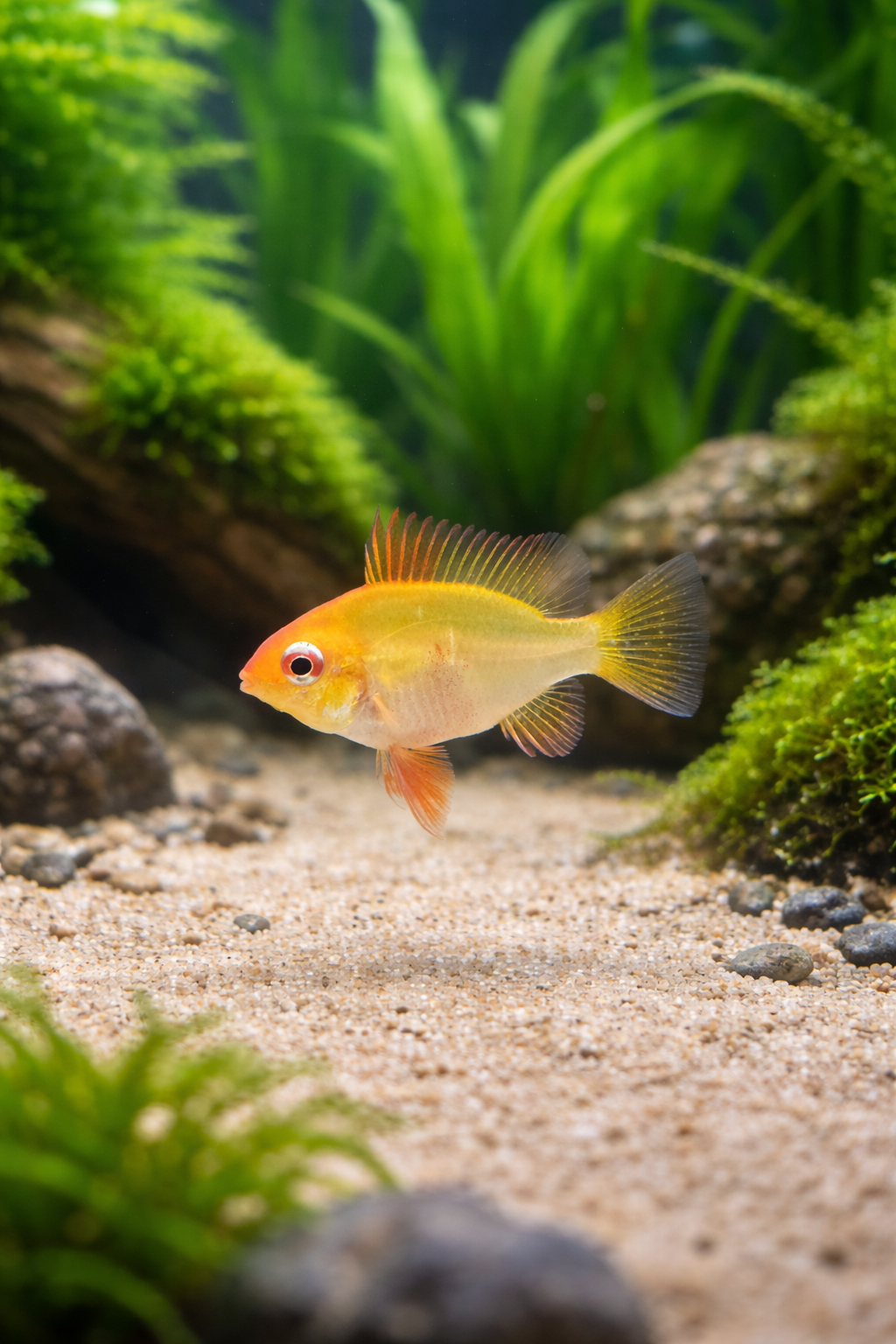 Zuchtpaar: Mikrogeophagus ramirezi gold / Schmetterlingsbuntbarsch `Gold´